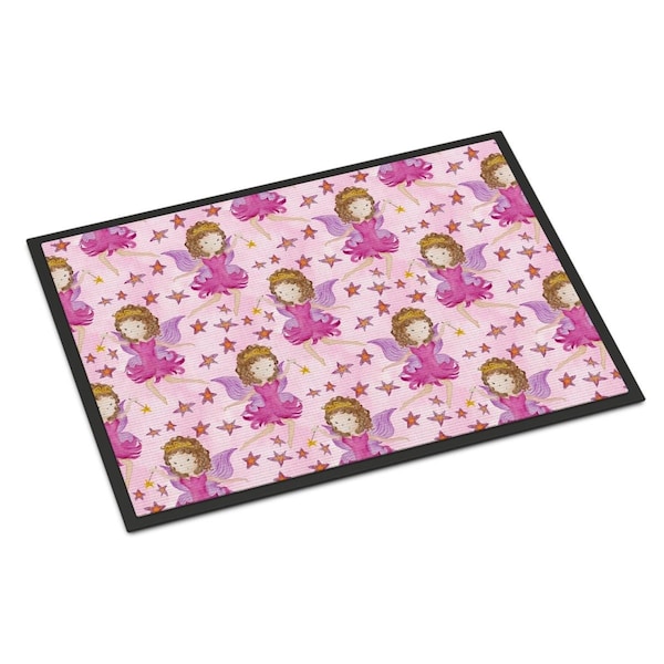 Carolines Treasures Watercolor Fairy Princess on Pink Indoor or Outdoor Mat, 18 x 27 in. BB7547MAT - main